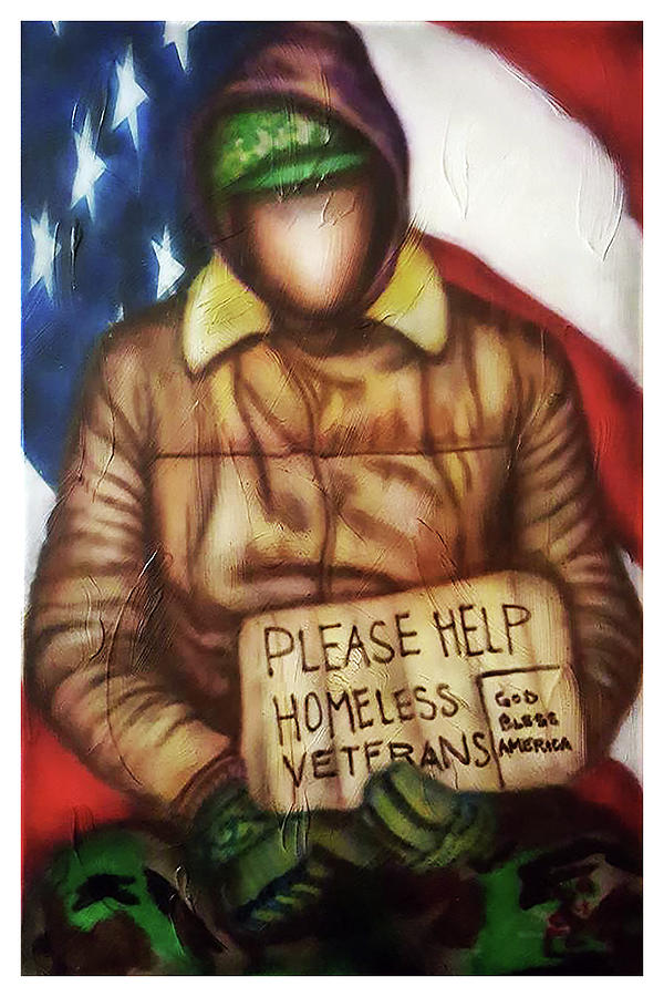 Homeless Vet Painting by Rodney D Butler