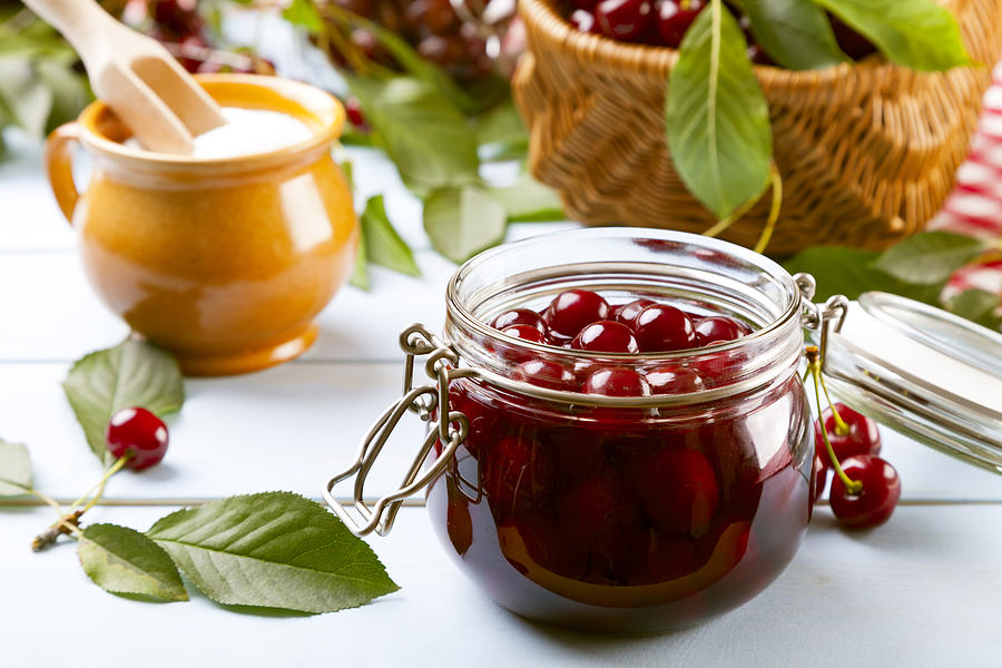 Homemade cherry compote Photograph by Gkrphoto