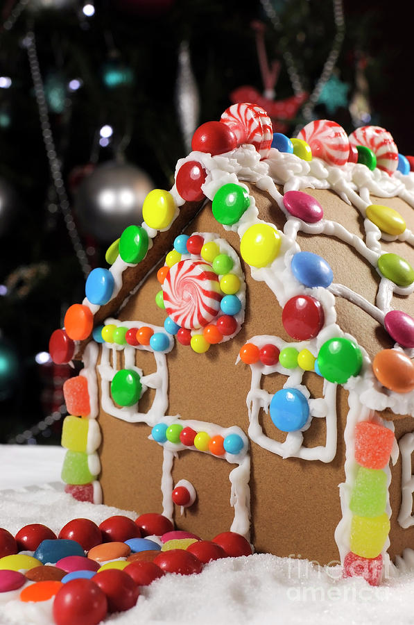Christmas Photograph - Homemade Gingerbread House by Milleflore Images