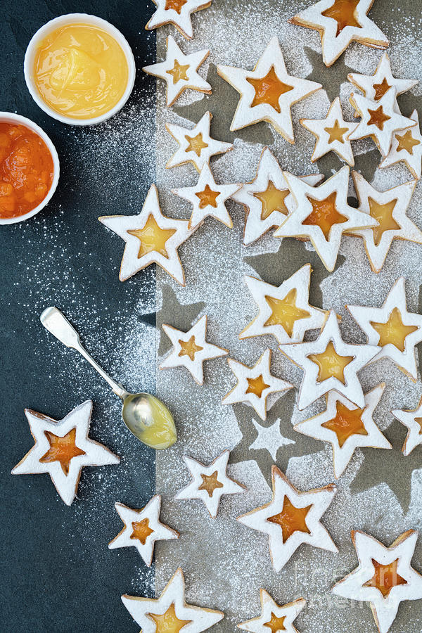 Homemade Linzer Star Cookies  Photograph by Tim Gainey