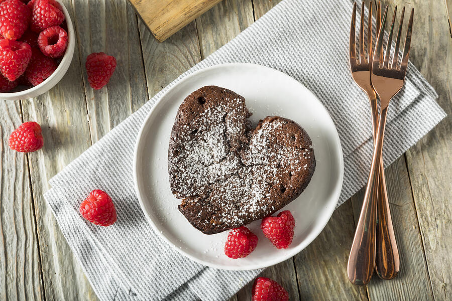 Homemade Sweet Chocolate Heart Lava Cake Photograph by Bhofack2