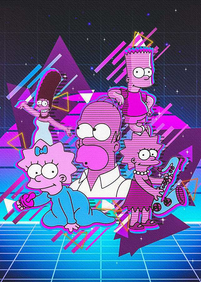 Homer Family 2 Retro 80s 3 Digital Art by Joseph On