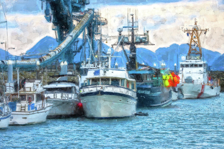 Homer Harbor Painting Painting by Dan Sproul