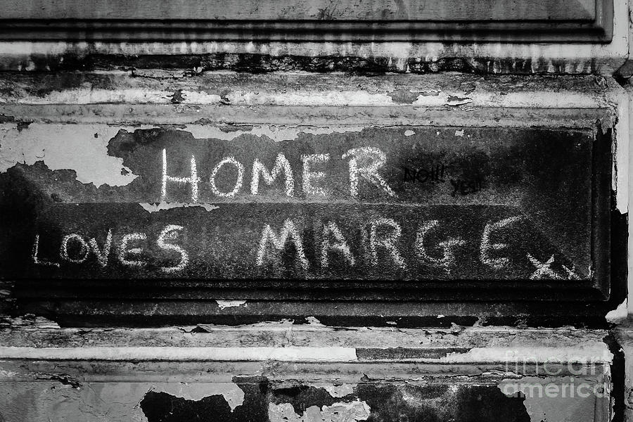 Homer Loves Marge Bw Photograph