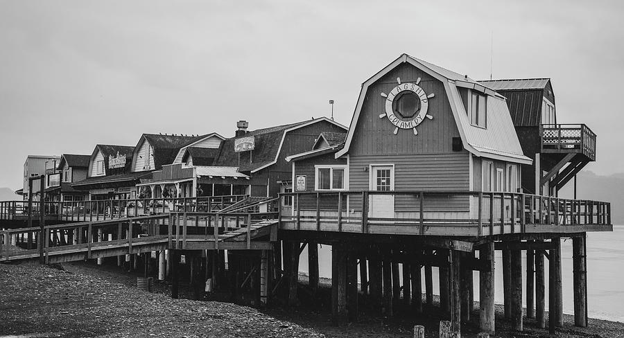 Homer Spit Black And White Photograph