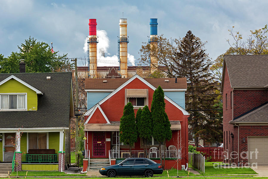 Homes and Smokestacks Photograph by Jim West