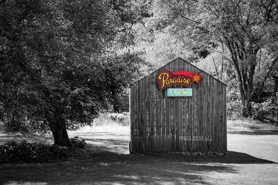 Homestead Barn Along The Coler Mountain MTB Reserve - Northwest Arkansas Selective Color Photograph by Gregory Ballos