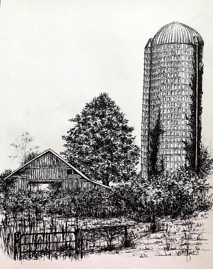 Homestead Drawing by Robin Fisher