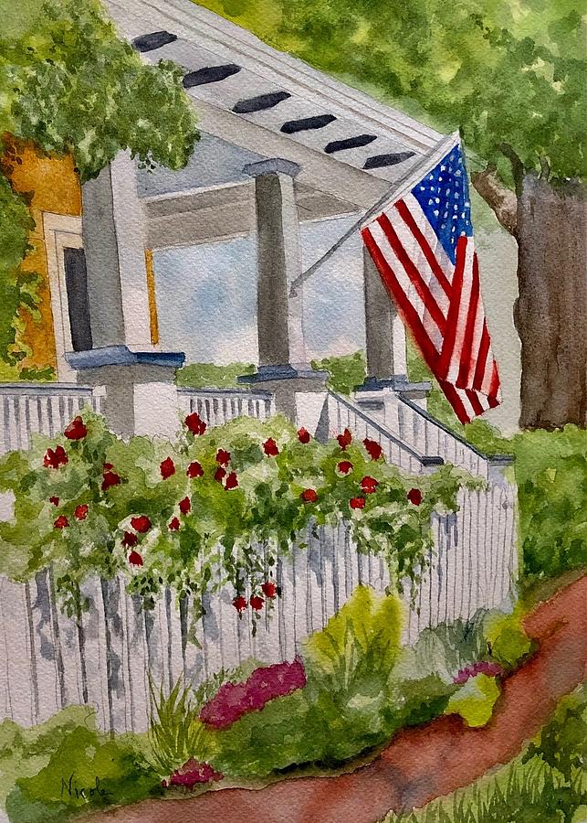Flag Painting - Hometown USA by Nicole Curreri