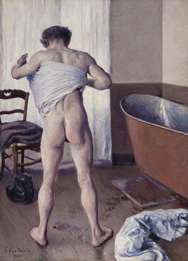 Homme au bain Painting by Gustave Caillebotte