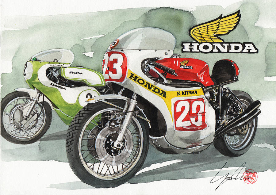 Honda Painting - Honda CB500R by Yoshiharu Miyakawa