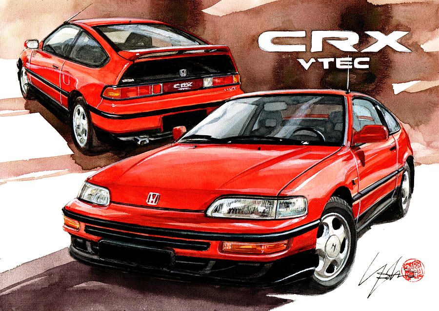 Honda CRX VTEC Painting by Yoshiharu Miyakawa - Pixels