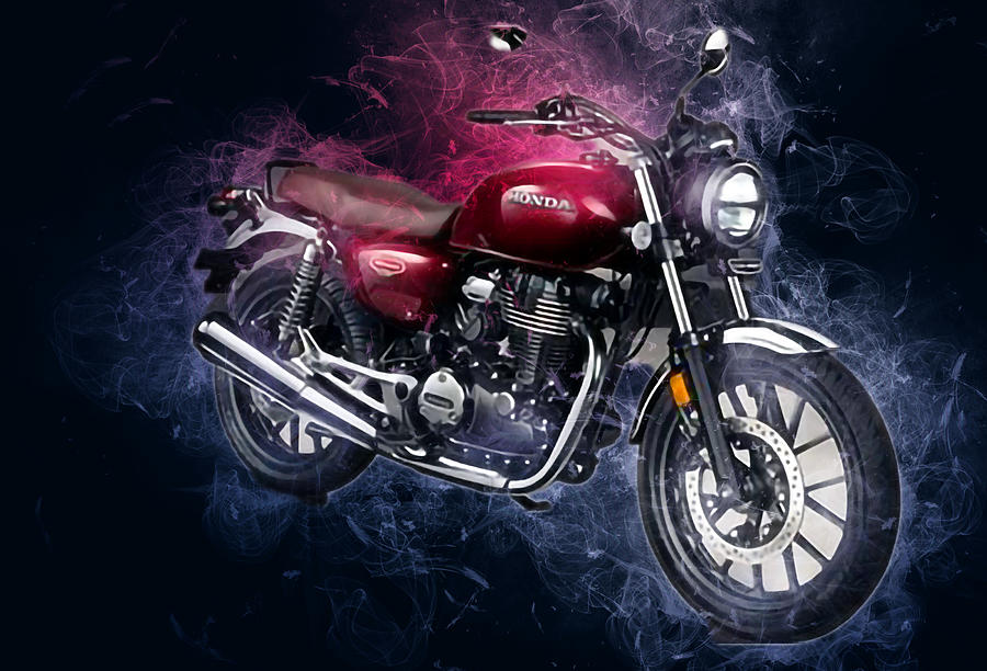 Honda Hness Cb350 2021 New Burgundy Japanese Motorcycles Digital Art by ...