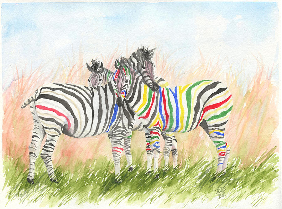 Zebra Painting - Honest and Colorful by Taphath Foose