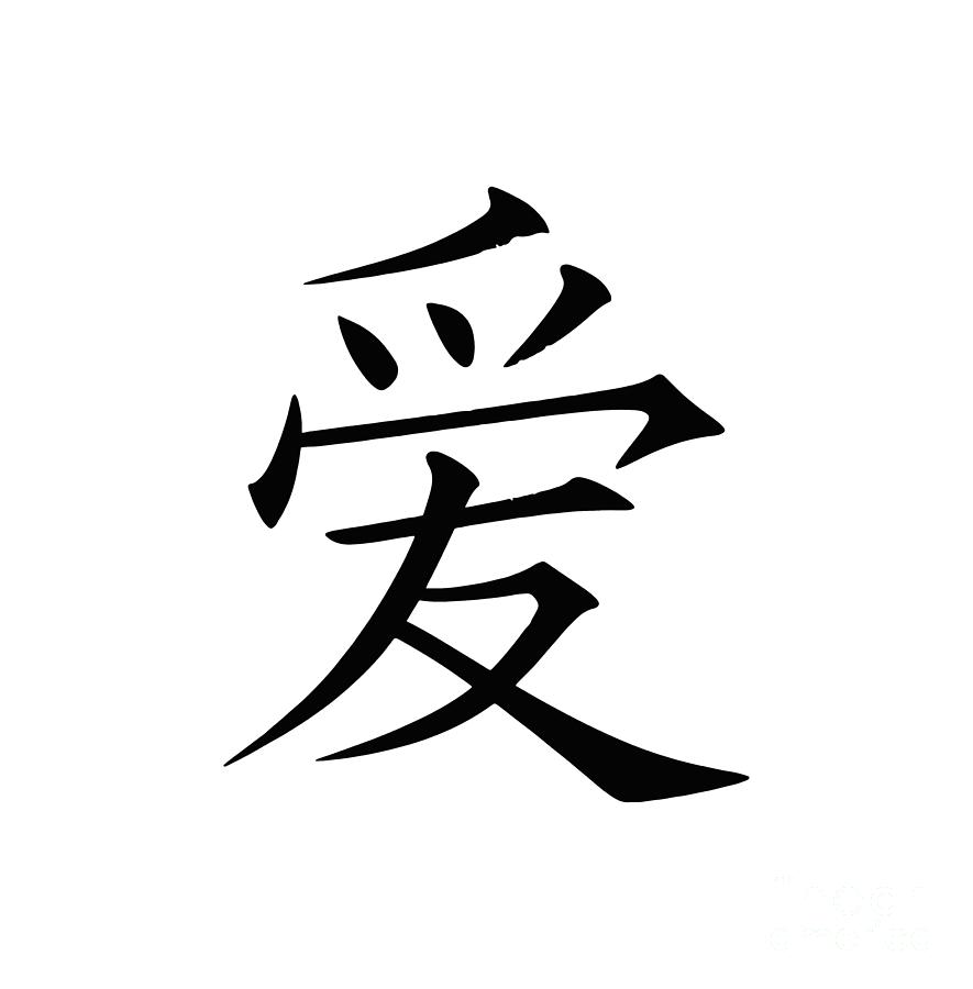 love by Chinese characters Drawing by Solon Solon