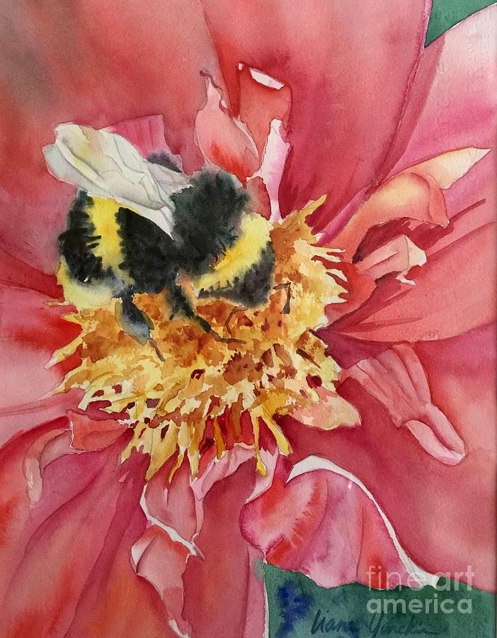 Honey Bee Painting by Liana Yarckin