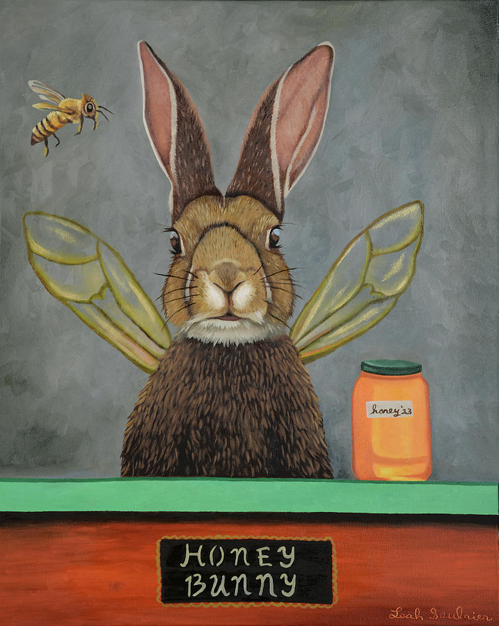 Surrealism Painting - Honey Bunny by Leah Saulnier The Painting Maniac