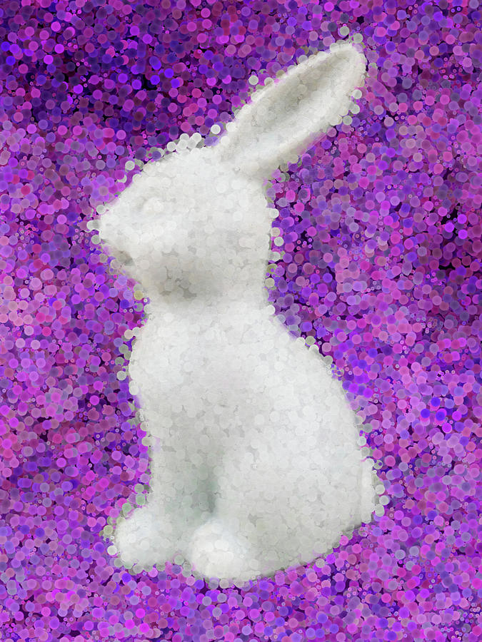 Honey Bunny Pointillism Digital Art by Leslie Montgomery