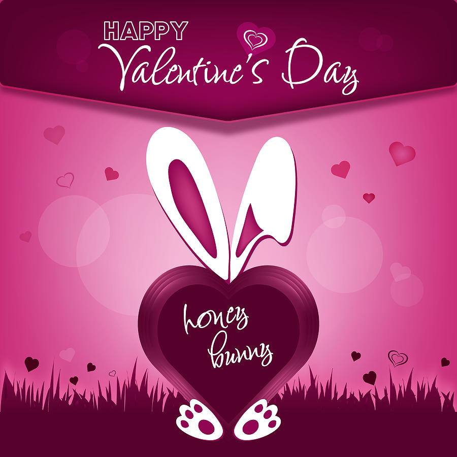 Honey Bunny Valentines Day  Digital Art by Serena King
