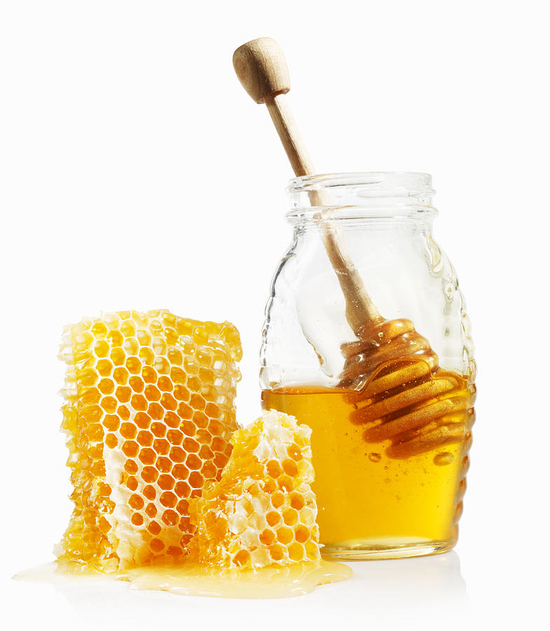 Honey Comb and Jar Photograph by Lauren Burke