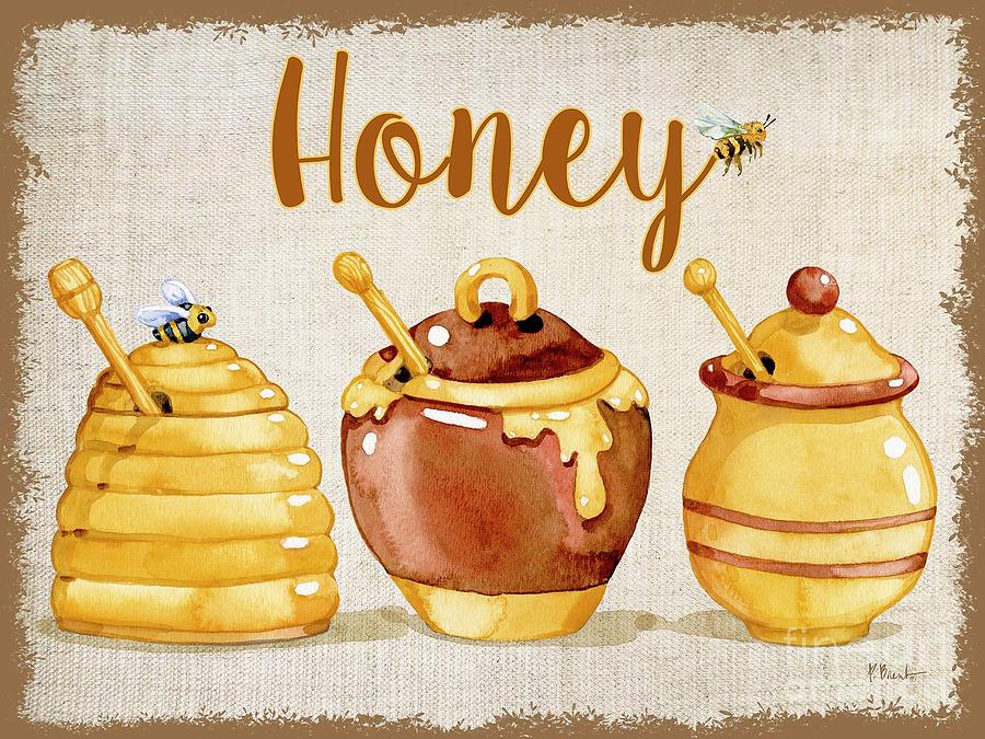 Watercolor Painting - Honey Pot Horizontal by Paul Brent