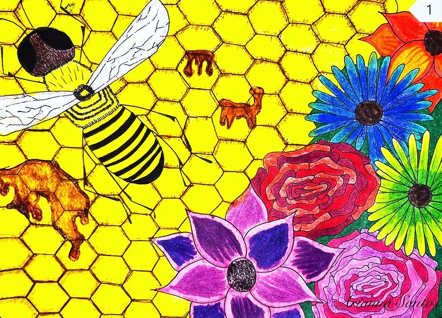 Honeybee Drawing by Arianna Santos - Fine Art America