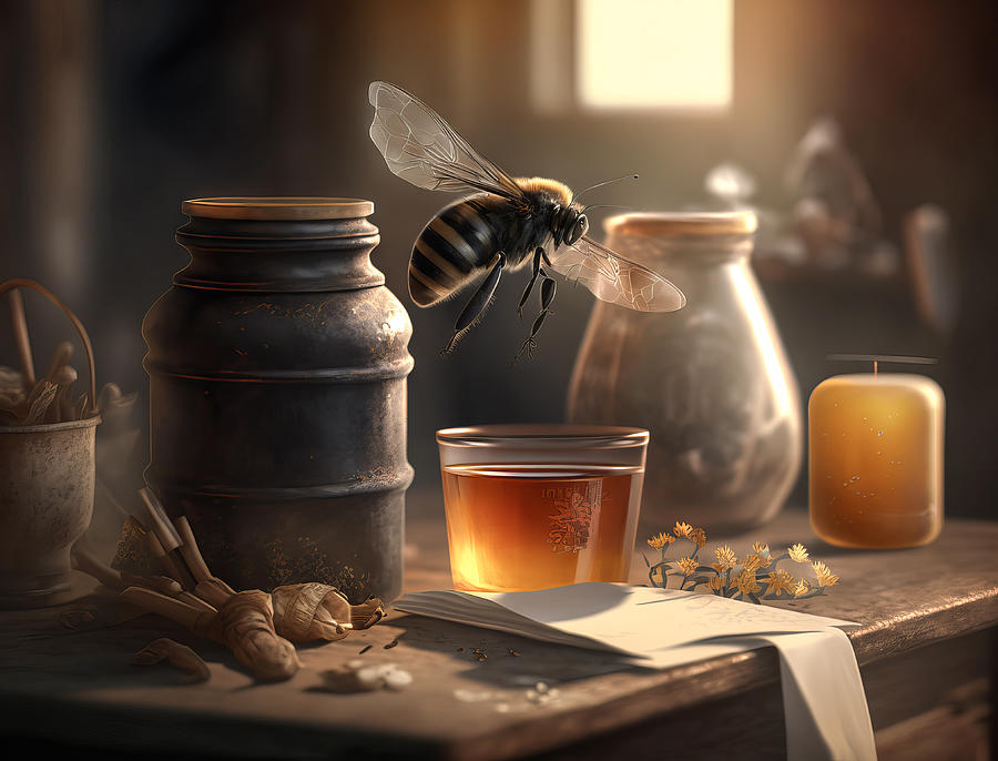 Honeybee in kitchen Digital Art by Karen Foley