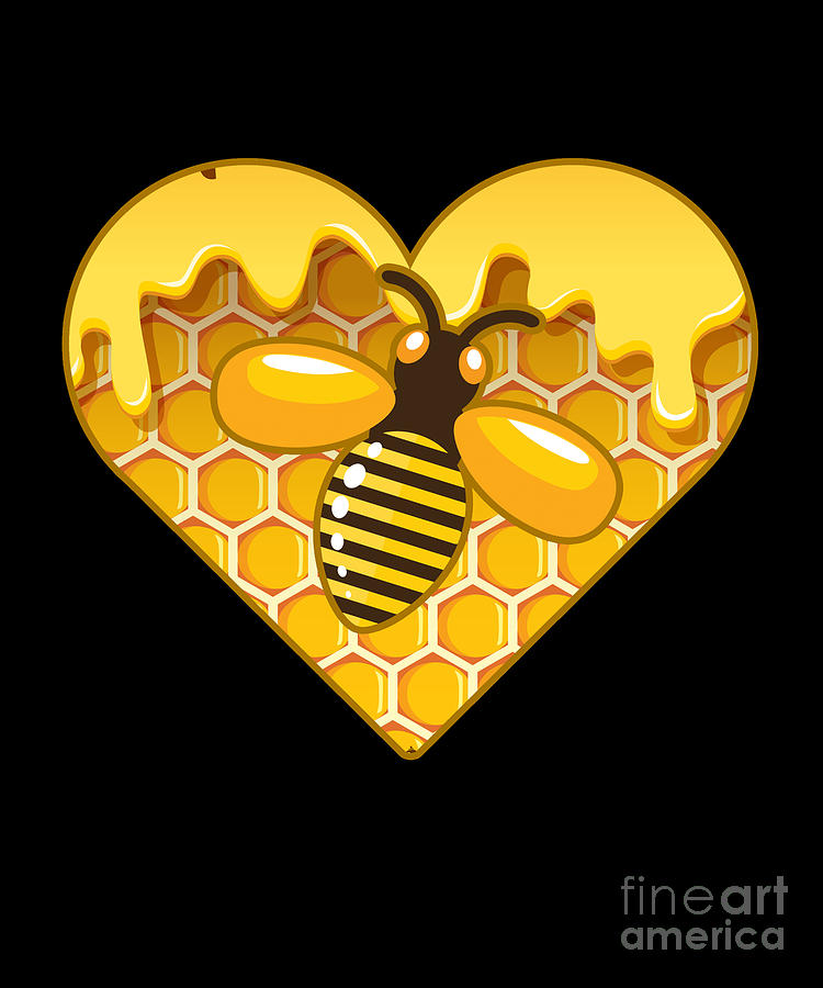 Bee Honeycomb Honey Hexagonin Shape Heart Bees Working Hive Stock Photo by  ©nejumi 258833372