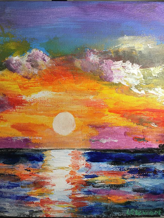 Honeymoon Island Sunset Painting by Loretta Stewart - Fine Art America