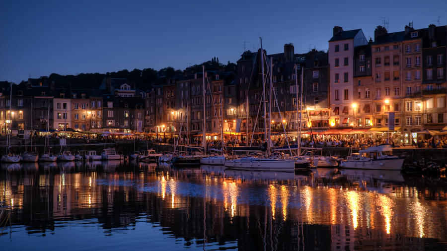Honfleur At Night Photograph by CR Courson