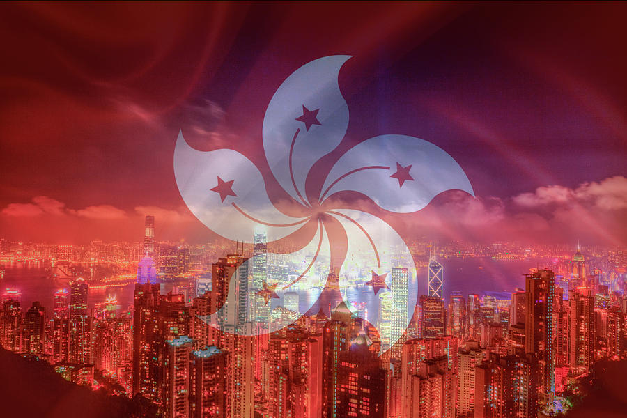 Hong Kong and Kowloon And Hong Kong Flag Photograph by Paul Thompson ...
