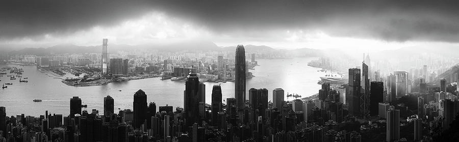 Hong Kong and Lions rock at night Photograph by Sonny Ryse
