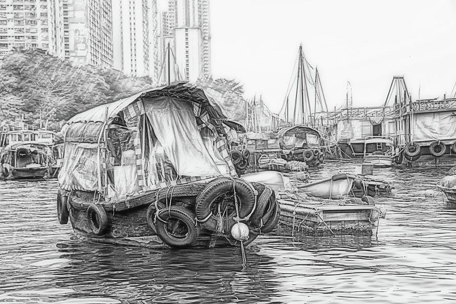 Boat Photograph - Hong Kong Boat Life by Toni Abdnour