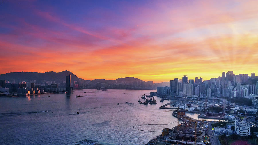 Hong Kong Sunset Photograph by Bradley Morris
