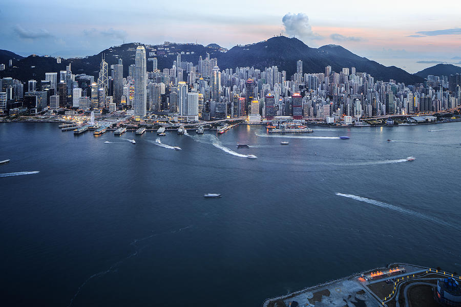 Hong Kong Victoria Harbour with Cross-Harbour Tunnel Photograph by Uschools