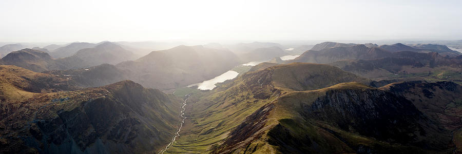 Honistor Pass and Buttermere Valley Aerial Lake District Photograph by Sonny Ryse