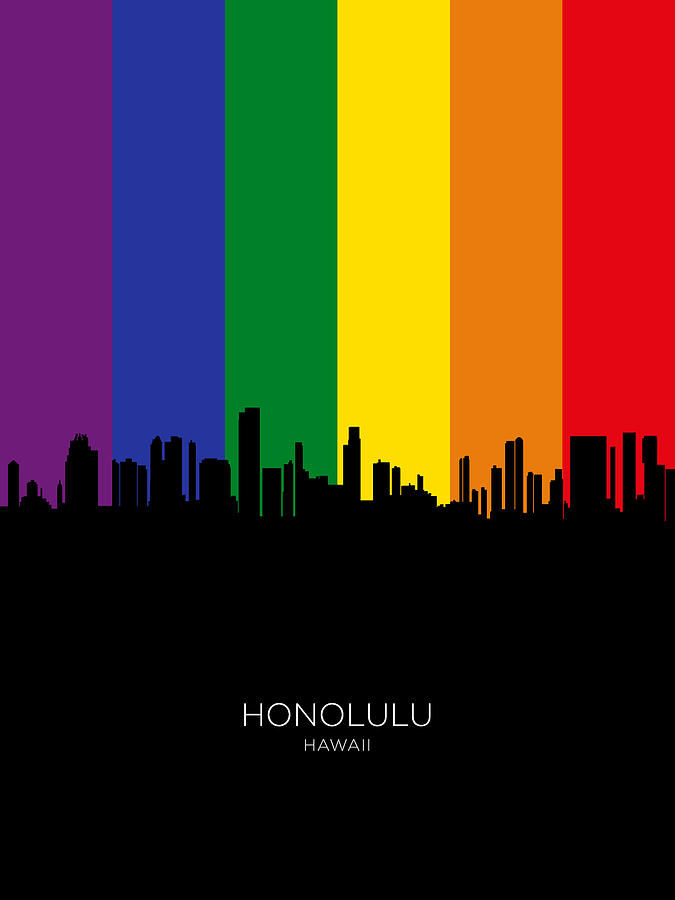 Honolulu Hawaii Skyline #16 Digital Art by Michael Tompsett