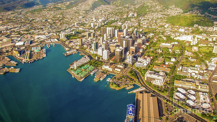 Honolulu Photograph - Honolulu Skyline Aerial by D Davila