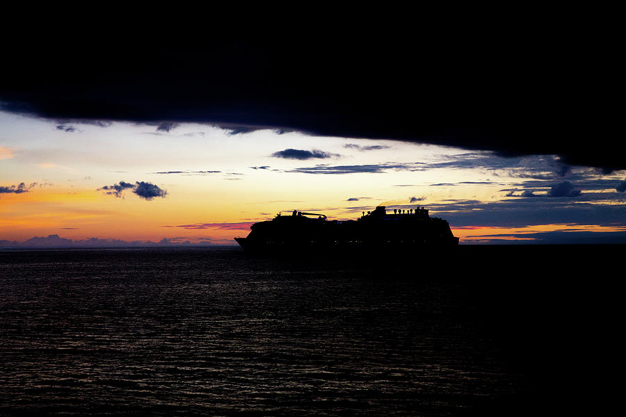 Honolulu Sunset Silhouette  Photograph by John Haldane