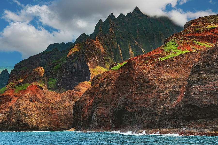 Mountain Photograph - Honopu Pinnacles - Kauai, Hawaii by Abbie Matthews