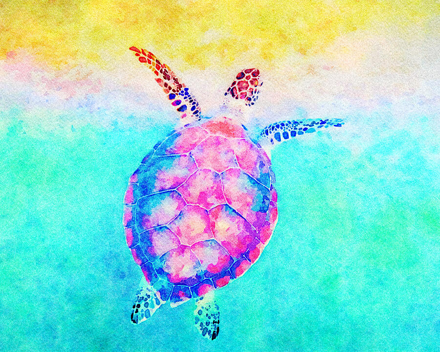 Honu Sea Turtle Painting by Karrie J Butler