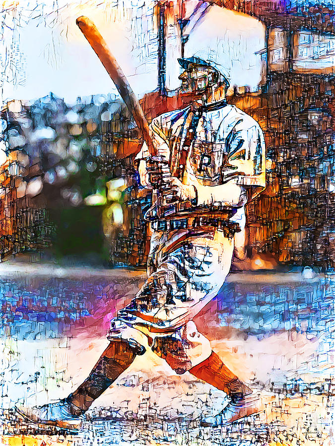 Honus Wagner in Vibrant Watercolor Sketch Style 20200813 Photograph by Wingsdomain Art and Photography
