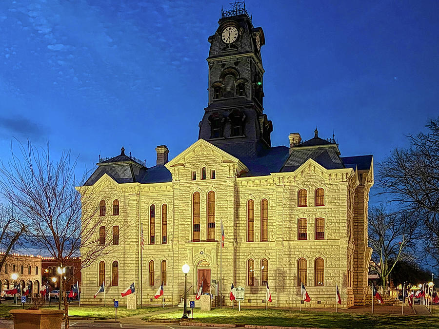 Hood County Courthouse At Night Photograph