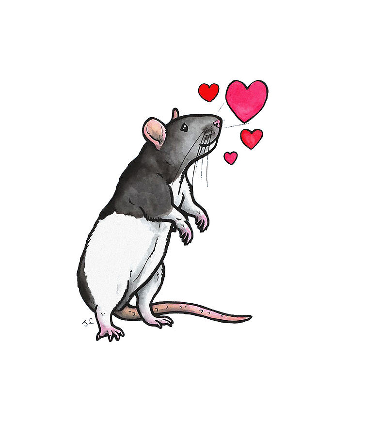 Hooded rat love Digital Art by Erdina Pasha.