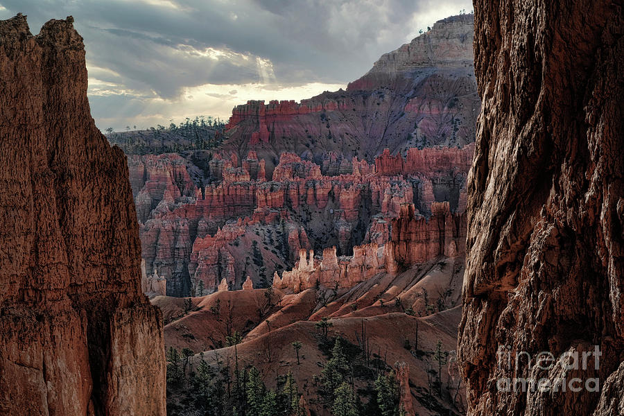 Hoodoo View  Bryce Canyon Picture Framed Mountains  Photograph by Chuck Kuhn