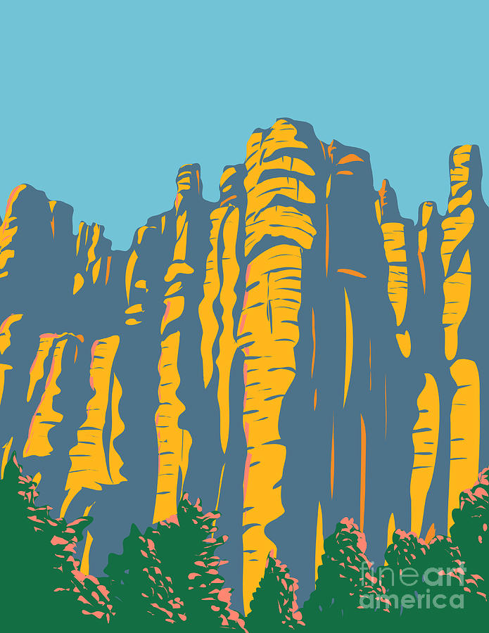 Hoodoos In The Chiricahua Mountains Located In Chiricahua National Monument In Arizona United States Wpa Poster Art Digital Art