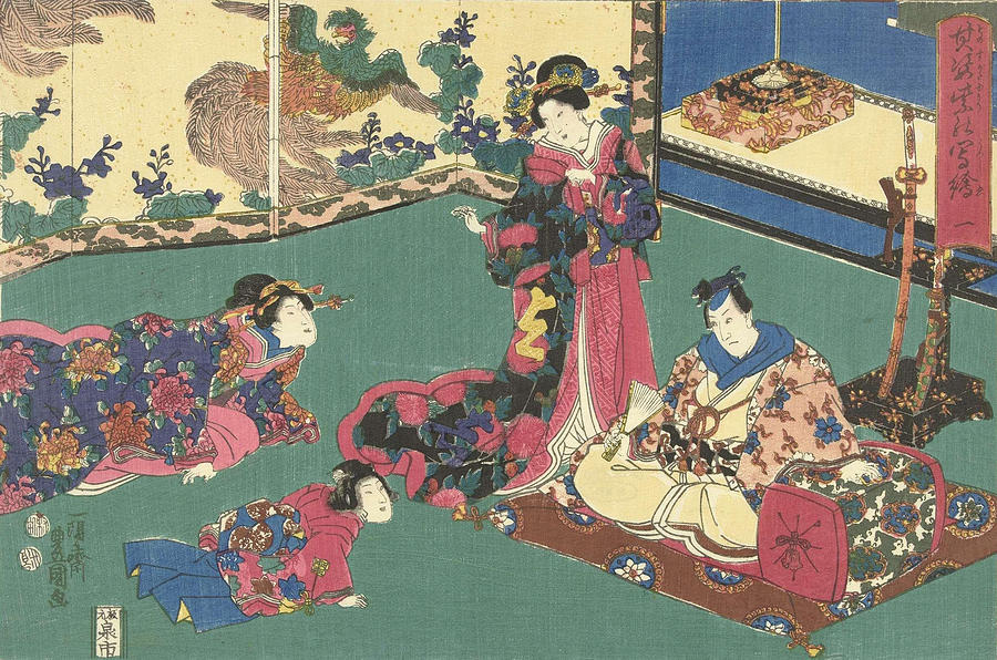 Hoofdstuk Painting by Kunisada - Fine Art America