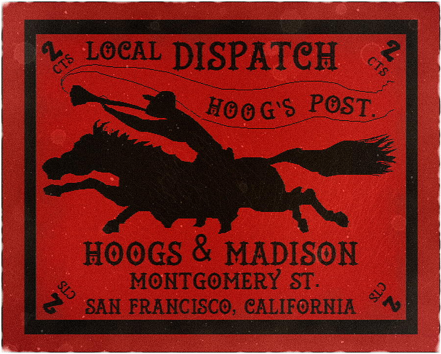 Hoogs Local Dispatch - 2cts. Art Post Drawing by Fred Larucci