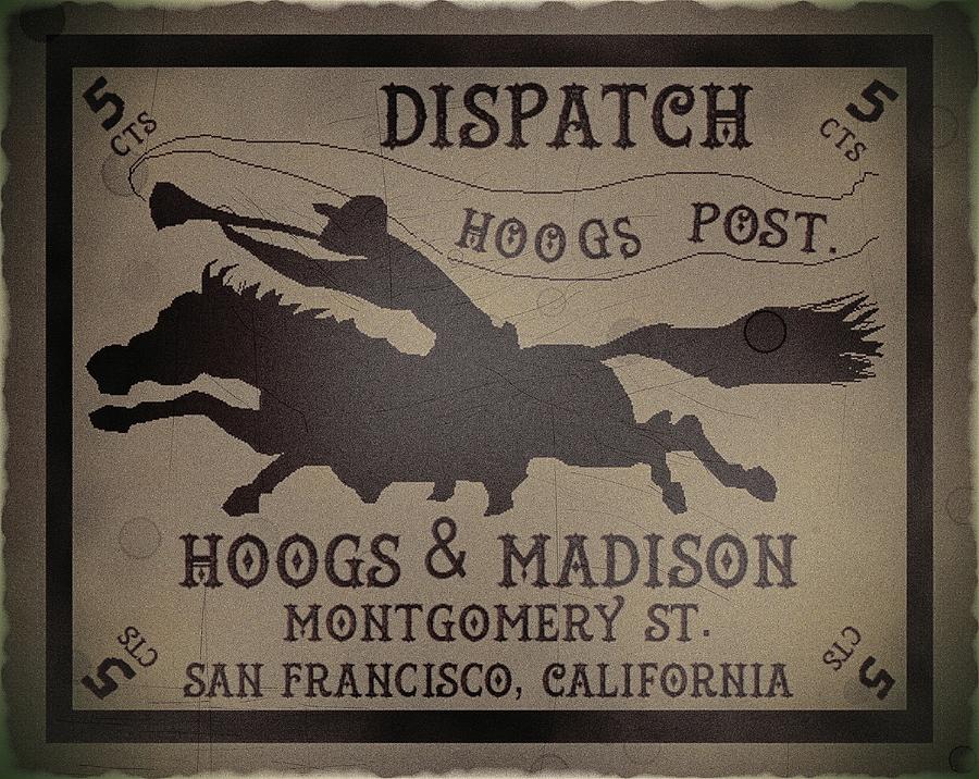 Hoogs Local Dispatch - 5cts. Art Post Drawing by Fred Larucci