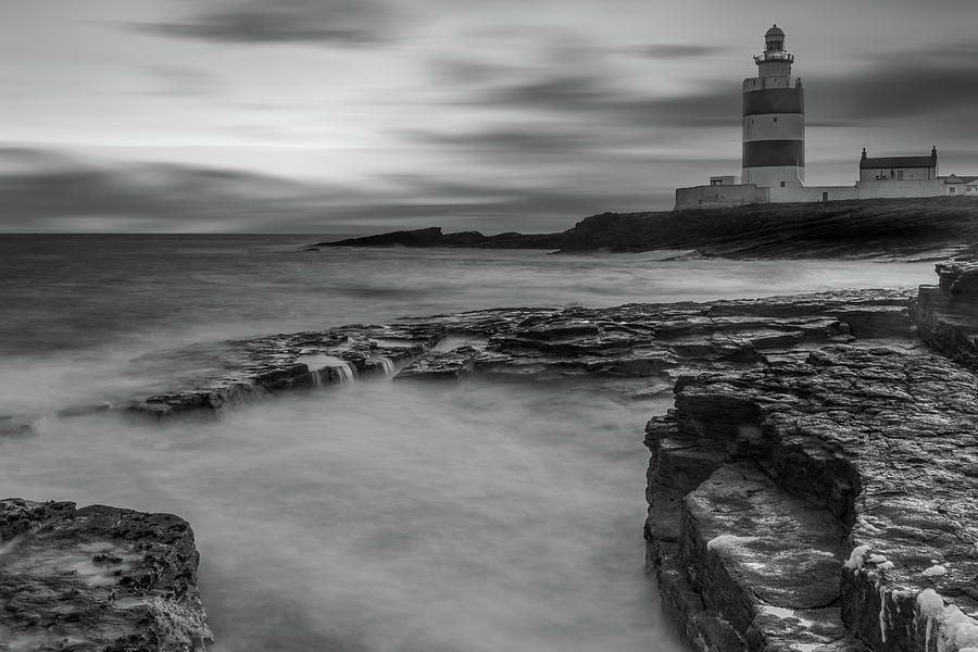 Hook Lighthouse Monochrome, Hook Head, Co Wexford Photograph by Adrian Hendroff